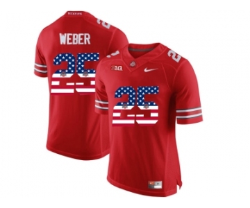 2016 US Flag Fashion Ohio State Buckeyes Mike Weber #25 College Football Limited Jersey - Scarlet