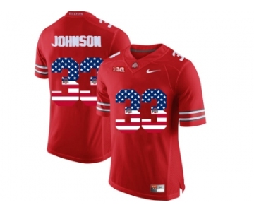 2016 US Flag Fashion Ohio State Buckeyes Pete Johnson #33 College Football Limited Jersey - Scarlet