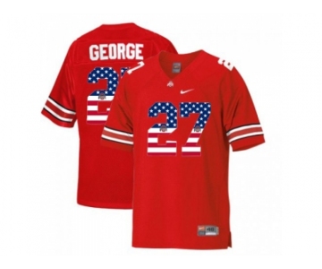 2016 US Flag Fashion Scarlet & Grey Ohio State Buckeyes Eddie George #27 College Football Throwback Jersey - Scarlet