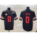 Men's Ohio State Buckeyes #0 OH-IO Black 2025 CFP Final With National Champions Patch F.U.S.E. Vapor Limited Stitched Football Jersey