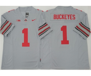 Men's Ohio State Buckeyes #1 Buckeyes Gray 2025 F.U.S.E. Limited Stitched Jersey