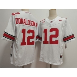 Men's Ohio State Buckeyes #12 JCJ Donaldson White 2025 F.U.S.E. Limited Stitched Jersey