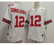 Men's Ohio State Buckeyes #12 JCJ Donaldson White 2025 F.U.S.E. Limited Stitched Jersey
