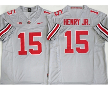 Men's Ohio State Buckeyes #15 Chris Henry Jr Gray 2025 F.U.S.E. Limited Stitched Jersey