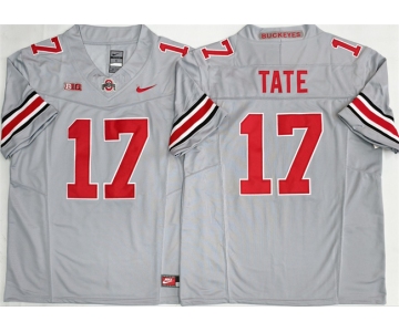 Men's Ohio State Buckeyes #17 Carnell Tate Gray 2025 F.U.S.E. Limited Stitched Jersey
