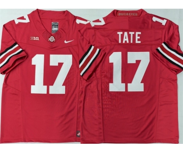 Men's Ohio State Buckeyes #17 Carnell Tate Red 2025 F.U.S.E. Limited Stitched Jersey