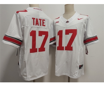 Men's Ohio State Buckeyes #17 Carnell Tate White F.U.S.E. Limited Stitched Jersey