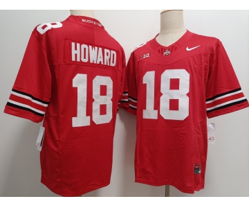 Men's Ohio State Buckeyes #18 Will Howard Red FUSE College Football Jersey