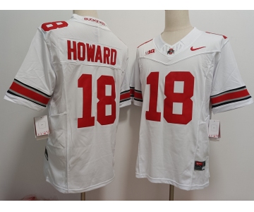 Men's Ohio State Buckeyes #18 Will Howard White FUSE College Football Jersey