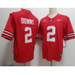 Men's Ohio State Buckeyes #2 Caleb Downs Red FUSE College Stitched Jersey