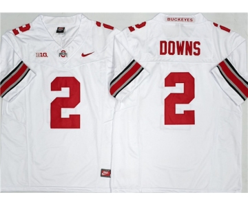 Men's Ohio State Buckeyes #2 Caleb Downs White 2025 F.U.S.E. Limited Stitched Jersey