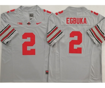 Men's Ohio State Buckeyes #2 Emeka Egbuka Gray 2025 F.U.S.E. Limited Stitched Jersey