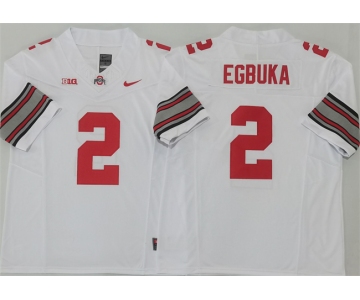 Men's Ohio State Buckeyes #2 Emeka Egbuka White 2025 F.U.S.E. Limited Stitched Jersey