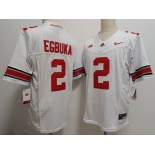 Men's Ohio State Buckeyes #2 Emeka Egbuka White FUSE College Stitched Jersey