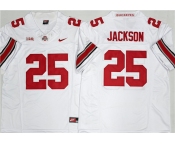 Men's Ohio State Buckeyes #25 Lamar Bo Jackson White 2025 F.U.S.E. Limited Stitched Jersey Men's Ohio State Buckeyes #25 Lamar Bo Jackson White 2025 F.U.S.E. Limited Stitched Jersey