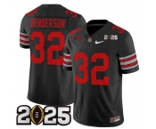 Men's Ohio State Buckeyes #32 TreVeyon Henderson Black 2025 CFP Final Patch F.U.S.E. Vapor Limited Stitched Football Jersey