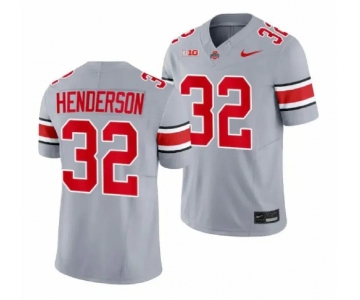 Men's Ohio State Buckeyes #32 TreVeyon Henderson Gray 2023 F.U.S.E. Limited Stitched Jersey