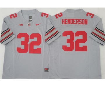 Men's Ohio State Buckeyes #32 TreVeyon Henderson Gray 2025 F.U.S.E. Limited Stitched Jersey