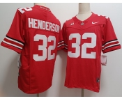 Men's Ohio State Buckeyes #32 TreVeyon Henderson Red FUSE College Football Jersey