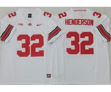Men's Ohio State Buckeyes #32 TreVeyon Henderson White 2025 F.U.S.E. Limited Stitched Jersey