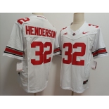 Men's Ohio State Buckeyes #32 TreVeyon Henderson White FUSE College Football Jersey