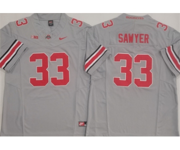 Men's Ohio State Buckeyes #33 Jack Sawyer Grey F.U.S.E. Limited Stitched Jersey