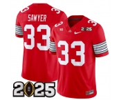 Men's Ohio State Buckeyes #33 Jack Sawyer Red 2025 CFP Final Patch F.U.S.E. Vapor Limited Stitched Football Jersey