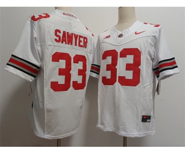 Men's Ohio State Buckeyes #33 Jack Sawyer White 2025 F.U.S.E. Limited Stitched Jersey
