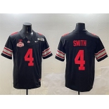 Men's Ohio State Buckeyes #4 Jeremiah Smith Black 2025 CFP Final With National Champions Patch F.U.S.E. Vapor Limited Stitched Football Jersey