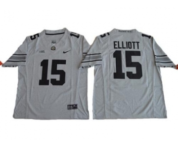 Ohio State Buckeyes #15 Ezekiel Elliott Gridion Grey II Stitched NCAA Jersey