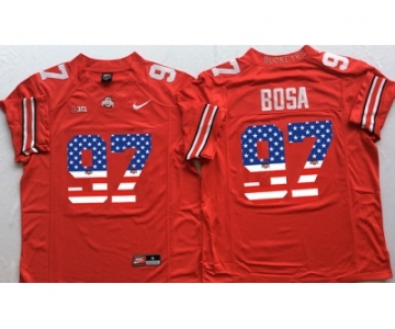 Ohio State Buckeyes #97 Joey Bosa Red USA Flag College Football Jersey