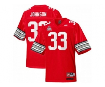 Scarlet & Grey Ohio State Buckeyes Pete Johnson #33 College Football Throwback Jersey - Scarlet