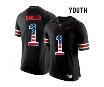 2016 US Flag Fashion Youth Ohio State Buckeyes Braxton Miller #1 College Football Limited Jersey - Blackout