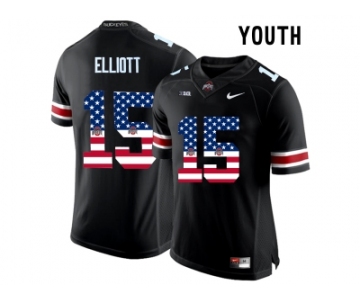 2016 US Flag Fashion Youth Ohio State Buckeyes Ezekiel Elliott #15 College Football Limited Jersey - Black