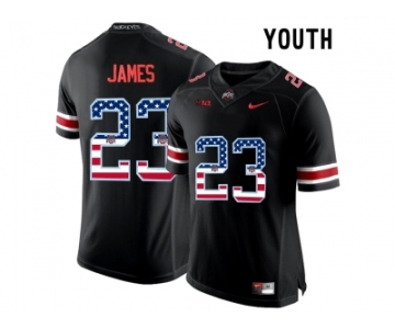 2016 US Flag Fashion Youth Ohio State Buckeyes Lebron James #23 College Football Limited Jersey - Blackout