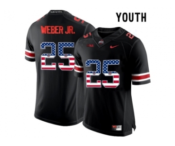 2016 US Flag Fashion Youth Ohio State Buckeyes Mike Weber Jr. #25 College Football Limited Jersey - Blackout