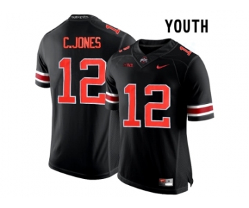2016 Youth Ohio State Buckeyes C.Jones #12 College Football Limited Jersey - Blackout