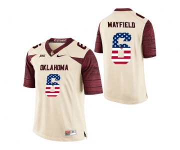 2016 US Flag Fashion Men's Oklahoma Sooners Baker Mayfield #6 College Limited Football Jersey - White