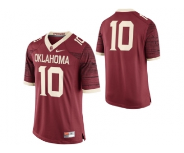 Men's Oklahoma Sooners #10 College Limited Football Jersey - Crimson