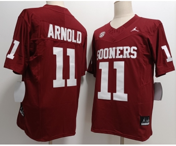 Men's Oklahoma Sooners #11 Jackson Arnold Red FUSE College Stitched Jersey
