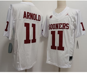Men's Oklahoma Sooners #11 Jackson Arnold White FUSE College Stitched Jersey