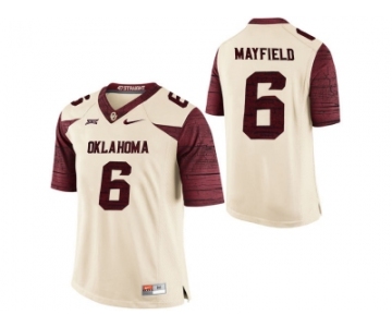 Men's Oklahoma Sooners Baker Mayfield #6 College Limited Football Jersey - White