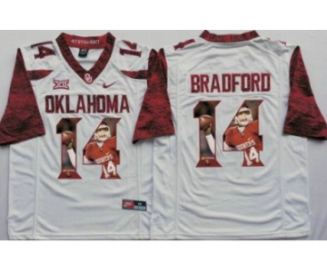 Oklahoma Sooners #14 Sam Bradford White Player Fashion Stitched NCAA Jersey