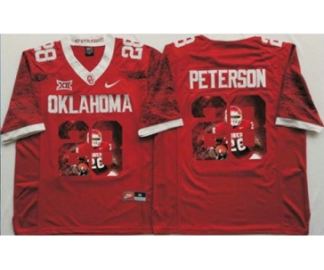 Oklahoma Sooners #28 Adrian Peterson Red Player Fashion Stitched NCAA Jersey