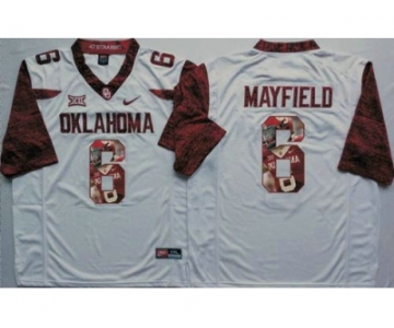 Oklahoma Sooners #6 Baker Mayfield White Player Fashion Stitched NCAA Jersey