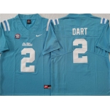 Men's Ole Miss Rebels #2 Jaxson Dart Blue Stitched jersey