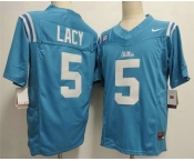 Men's Ole Miss Rebels #5 Kewan Lacy Limited Light Blue FUSE College Football Jersey Men's Ole Miss Rebels #5 Kewan Lacy Limited Light Blue FUSE College Football Jersey