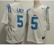 Men's Ole Miss Rebels #5 Kewan Lacy Limited White FUSE College Football Jersey Men's Ole Miss Rebels #5 Kewan Lacy Limited White FUSE College Football Jersey