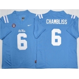 Men's Ole Miss Rebels #6 Trinidad Chambliss Blue 2026 F.U.S.E. Stitched jersey Men's Ole Miss Rebels #6 Trinidad Chambliss Blue 2026 F.U.S.E. Stitched jersey