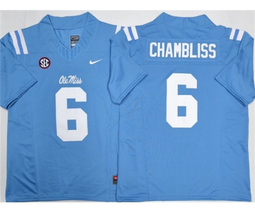 Men's Ole Miss Rebels #6 Trinidad Chambliss Blue 2026 F.U.S.E. Stitched jersey